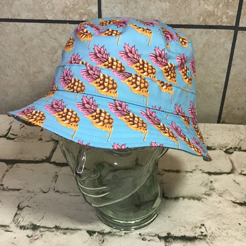 Original Use Bucket Hat Blue With Pineapple Print